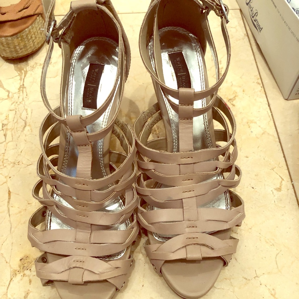 Nude Black Market/White House leather sandals